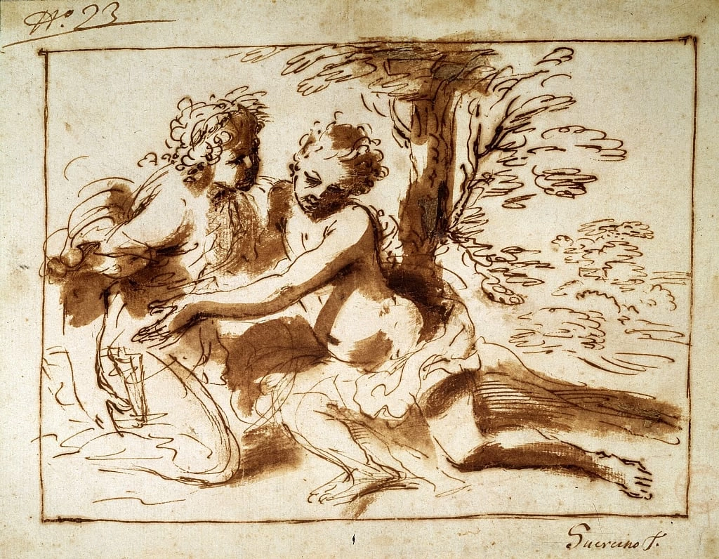 Due figure in un paesaggio